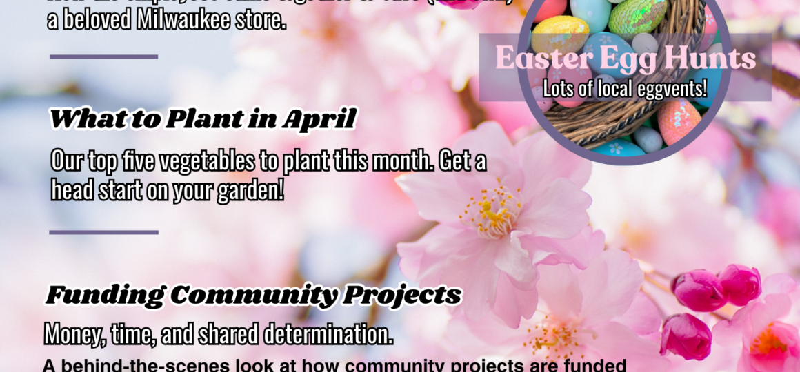 Cover of The Makers' Forge April issue. There's a pink cherry blossom as the background and the header is Planting the Seed